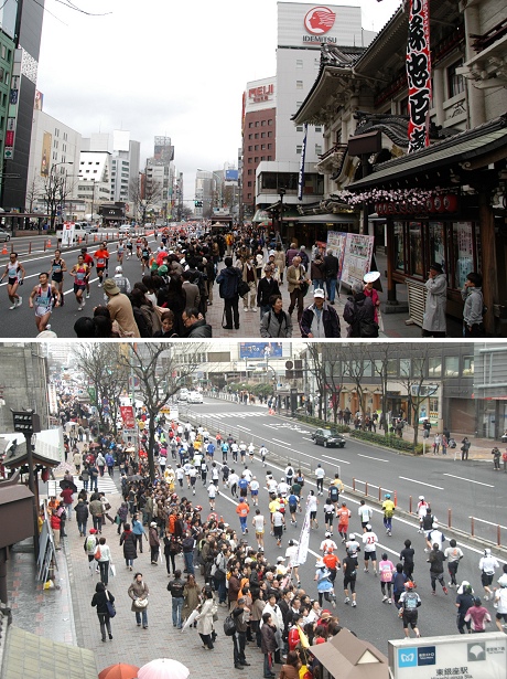 歌舞伎座を駆け抜けて～東京マラソン2009