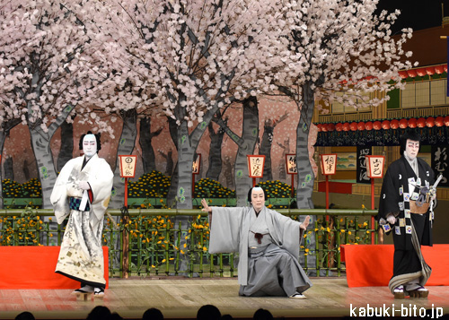 『曽我綉俠御所染』 左より、片岡仁左衛門、中村歌六、市川左團次 歌舞伎座「六月大歌舞伎」初日開幕