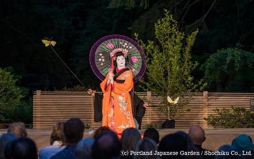 梅丸がポートランド日本庭園で歌舞伎の魅力を発信