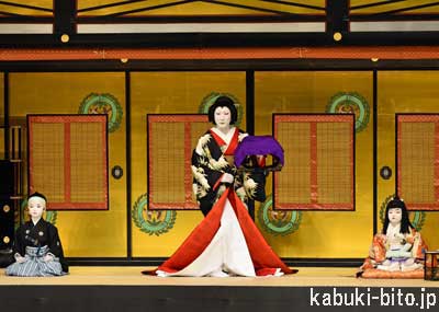 『裏表先代萩』 中央:中村時蔵、右:坂東亀三郎 歌舞伎座「四月大歌舞伎」初日開幕