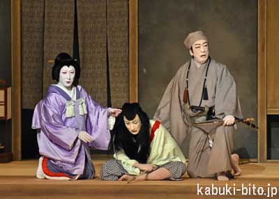 『絵本合法衢』 左より、中村時蔵、中村錦之助、坂東彌十郎 歌舞伎座「四月大歌舞伎」初日開幕