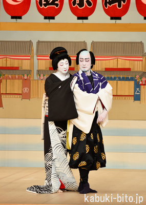 『神田祭』 左より、坂東玉三郎、片岡仁左衛門 歌舞伎座「三月大歌舞伎」初日開幕