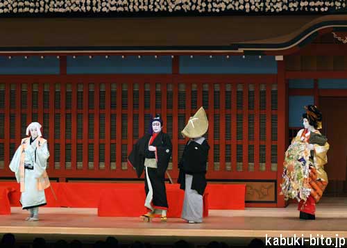 『助六曲輪初花桜』 左より、中村勘九郎、片岡仁左衛門、坂東玉三郎、中村七之助 歌舞伎座「芸術祭十月大歌舞伎」初日開幕