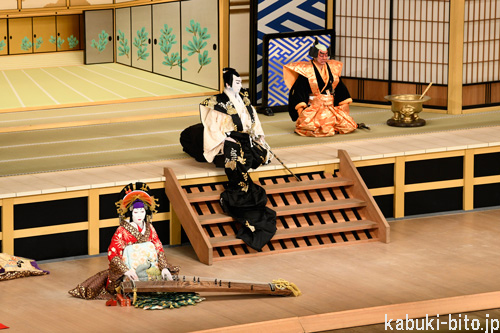 『壇浦兜軍記 阿古屋』 左より、中村児太郎、坂東彦三郎、坂東玉三郎 歌舞伎座「十二月大歌舞伎」夜の部Bプロ初日も開幕