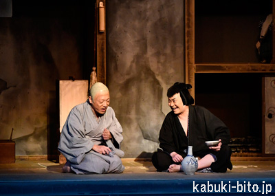 『あんまと泥棒』 左より、市川中車、尾上松緑 歌舞伎座「十二月大歌舞伎」初日開幕