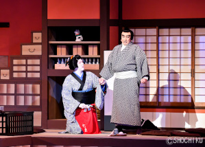 『西郷と豚姫』 左より、中村獅童、中村錦之助 歌舞伎座「七月大歌舞伎」初日開幕