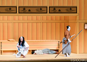 『極付幡随長兵衛』左より、松本幸四郎、尾上松緑 歌舞伎座「秀山祭九月大歌舞伎」初日開幕