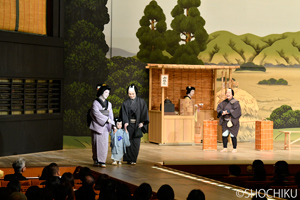 『沼津』左より、中村種之助、小川綜真、中村歌昇、中村米吉、中村又五郎 歌舞伎座「秀山祭九月大歌舞伎」初日開幕