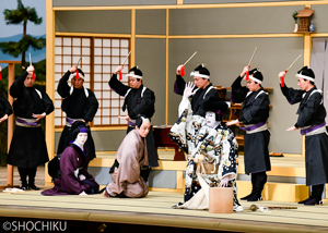 『寺子屋』左より、中村児太郎、松本幸四郎、中村吉右衛門 歌舞伎座「秀山祭九月大歌舞伎」初日開幕