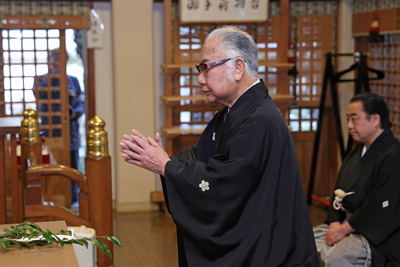 藤十郎、鴈治郎がお初天神で『曽根崎心中』成功祈願