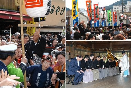 海老蔵 こんぴら歌舞伎でお練り