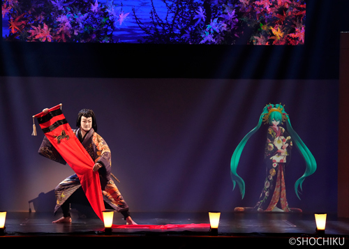 『御伽草紙戀姿絵』左より、中村獅童、初音ミク 南座「九月南座超歌舞伎」、オンライン配信で京都の熱狂を全国へ