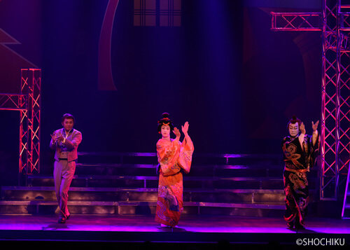『GOEMON 石川五右衛門』左より、今井翼、中村壱太郎、片岡愛之助 大阪松竹座「十月花形歌舞伎」初日開幕