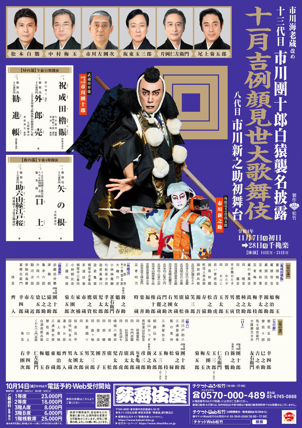 歌舞伎座「十三代目市川團十郎白猿襲名披露 八代目市川新之助初舞台