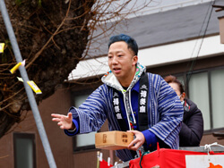 博多座「二月花形歌舞伎」、公演初日を前に「豆まき神事」