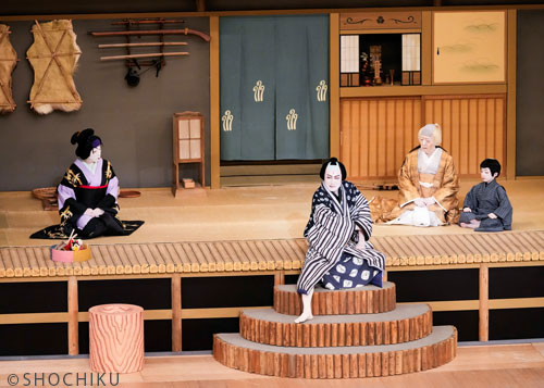 『彦山権現誓助剱』左より、片岡孝太郎、片岡仁左衛門、中村東蔵、中村秀乃介 歌舞伎座「四月大歌舞伎」初日開幕