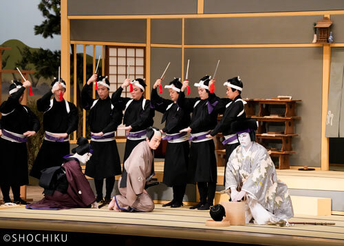 『寺子屋』(Aプロ)左より、片岡孝太郎、松本幸四郎、尾上松緑 歌舞伎座「秀山祭九月大歌舞伎」初日開幕