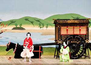 『菅原伝授手習鑑』「加茂堤」左より、中村勘九郎、片岡孝太郎 歌舞伎座「二月大歌舞伎」初日開幕