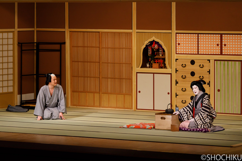 『瞼の母』 左より、中村獅童、片岡秀太郎