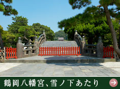 鶴岡八幡宮、雪ノ下あたり