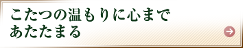 こたつの温もりに心まであたたまる