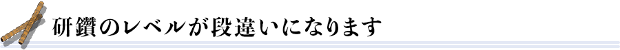 研鑽のレベルが段違いになります