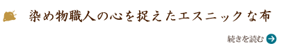 染め物職人の心を捉えたエスニックな布