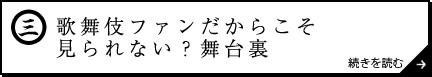 歌舞伎ファンだからこそ見られない？舞台裏