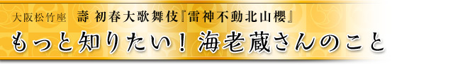 もっと知りたい！ 海老蔵さんのこと