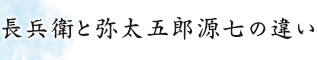 長兵衛と弥太五郎源七の違い