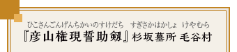 『彦山権現誓助剱』杉坂墓所 毛谷村（ひこさんごんげんちかいのすけだち）（すぎさかはかしょ）（けやむら）