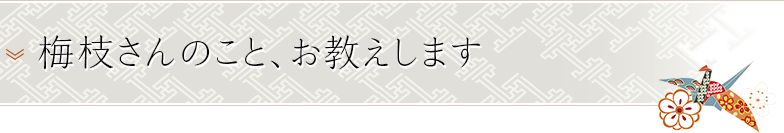 梅枝さんのこと、お教えします