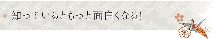 知っているともっと面白くなる！