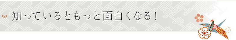 知っているともっと面白くなる！