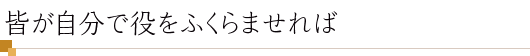 皆が自分で役をふくらませれば